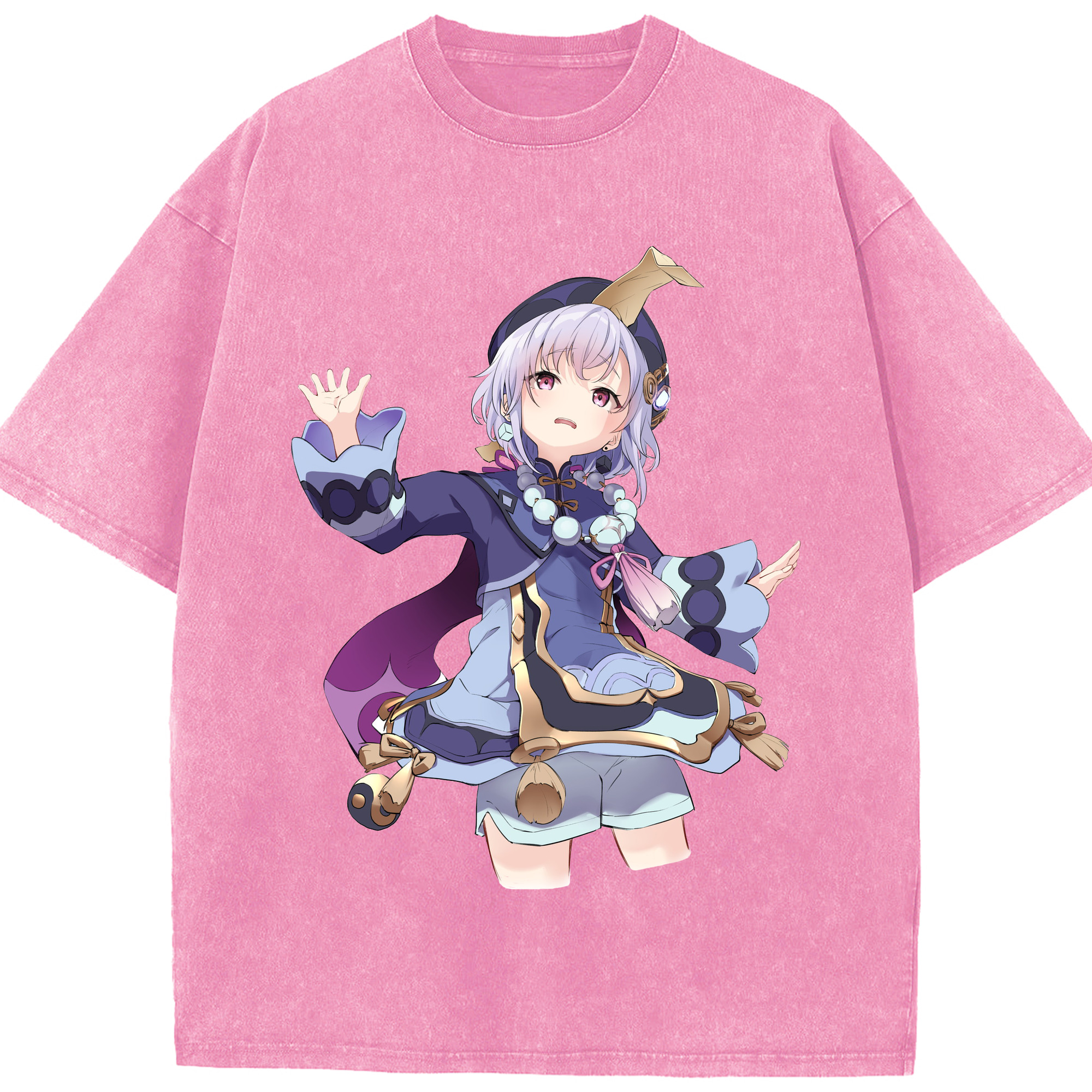 げんし神 七七 なな  genshin Nana 綿100% ヴィンテージ風 半袖Tシャツ（フロントプリント）